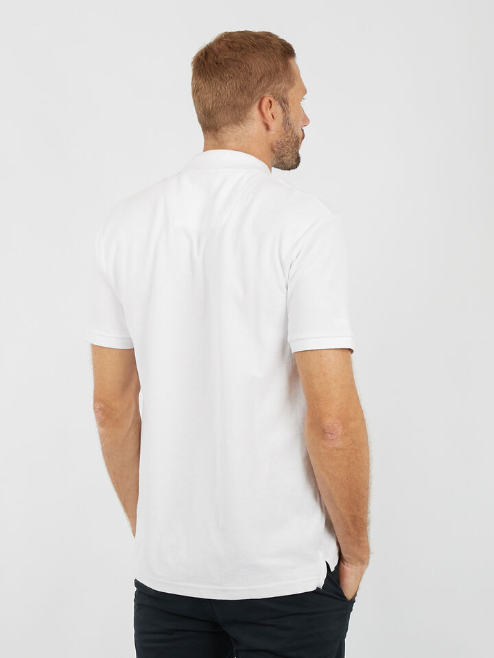 Nautica Essentials Pique Cotton Brent Polo, White, hi-res image number 5