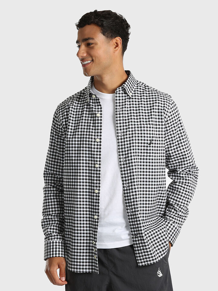 Long Sleeve Gingham Oxford Shirt