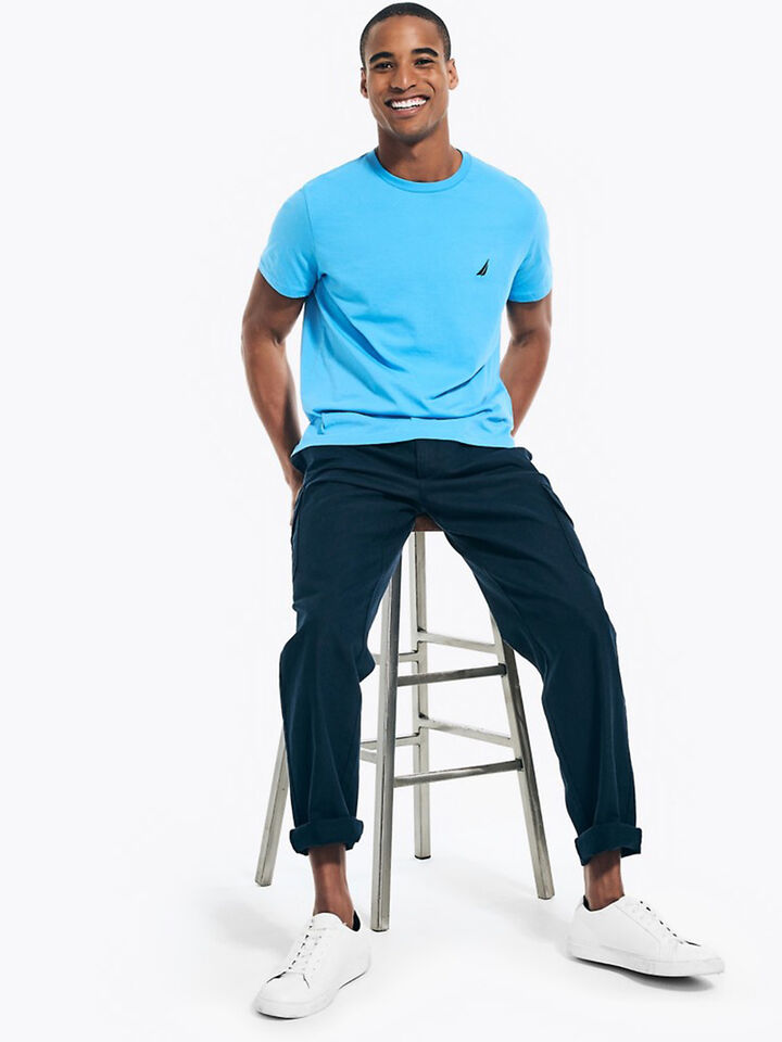 Emblem Regular Fit Tee, Noon Blue, hi-res image number 3