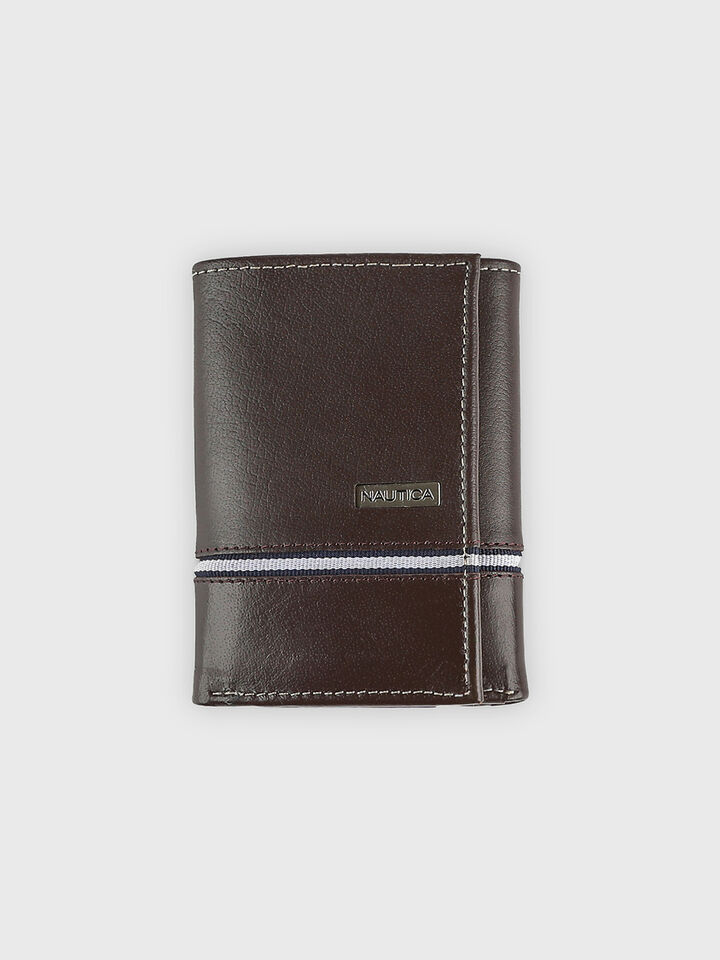 Logo Leather Trifold Wallet