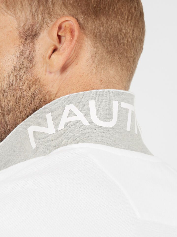 Nautica Essentials Pique Cotton Brent Polo, White, hi-res image number 3