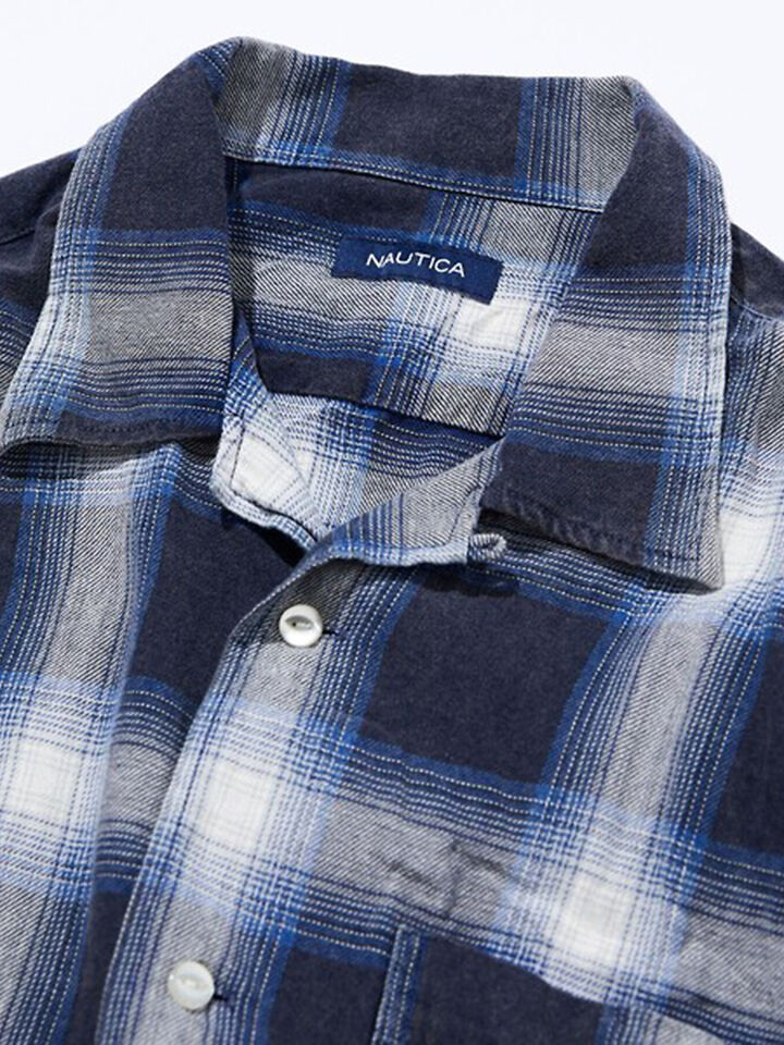 Nautica Japan Ombre Check LS Shirt, Navy, hi-res image number 3