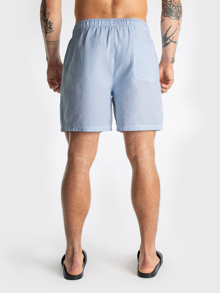 Seersucker Stripe 6" Swim Short, Light Blue, hi-res image number 2