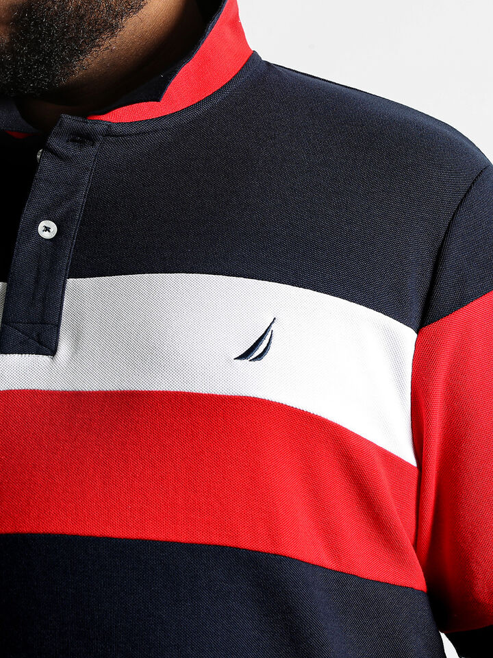 Big & Tall Renford Pique Cotton Polo, Dark Navy, hi-res image number 3