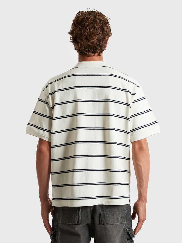 Nautica Japan Short Sleeve Striped Border Polo