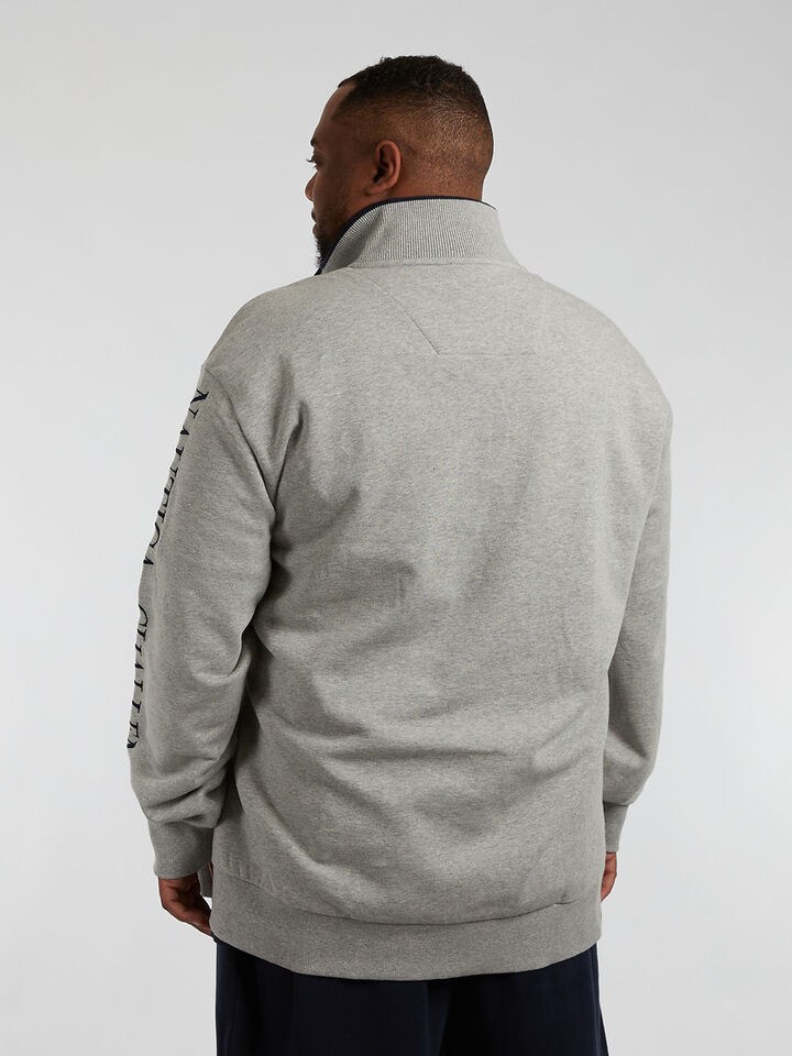 Big & Tall Vermont &frac14; Zip Top, Grey Marl, hi-res image number 2