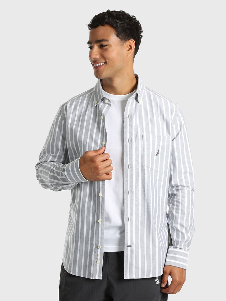 Long Sleeve Stripe Oxford Shirt