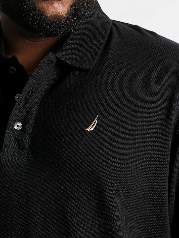 Big & Tall Shayaz Pique Cotton Polo, Black, hi-res image number 5