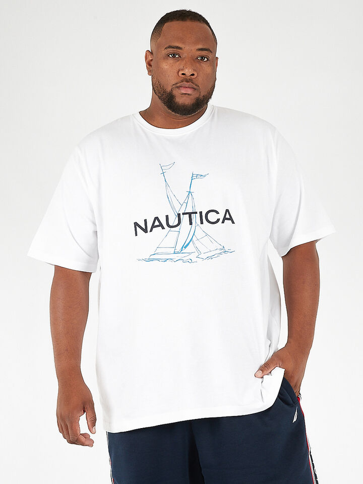 Big & Tall Nautica Essentials Collection Archie Tee, White, hi-res image number 2