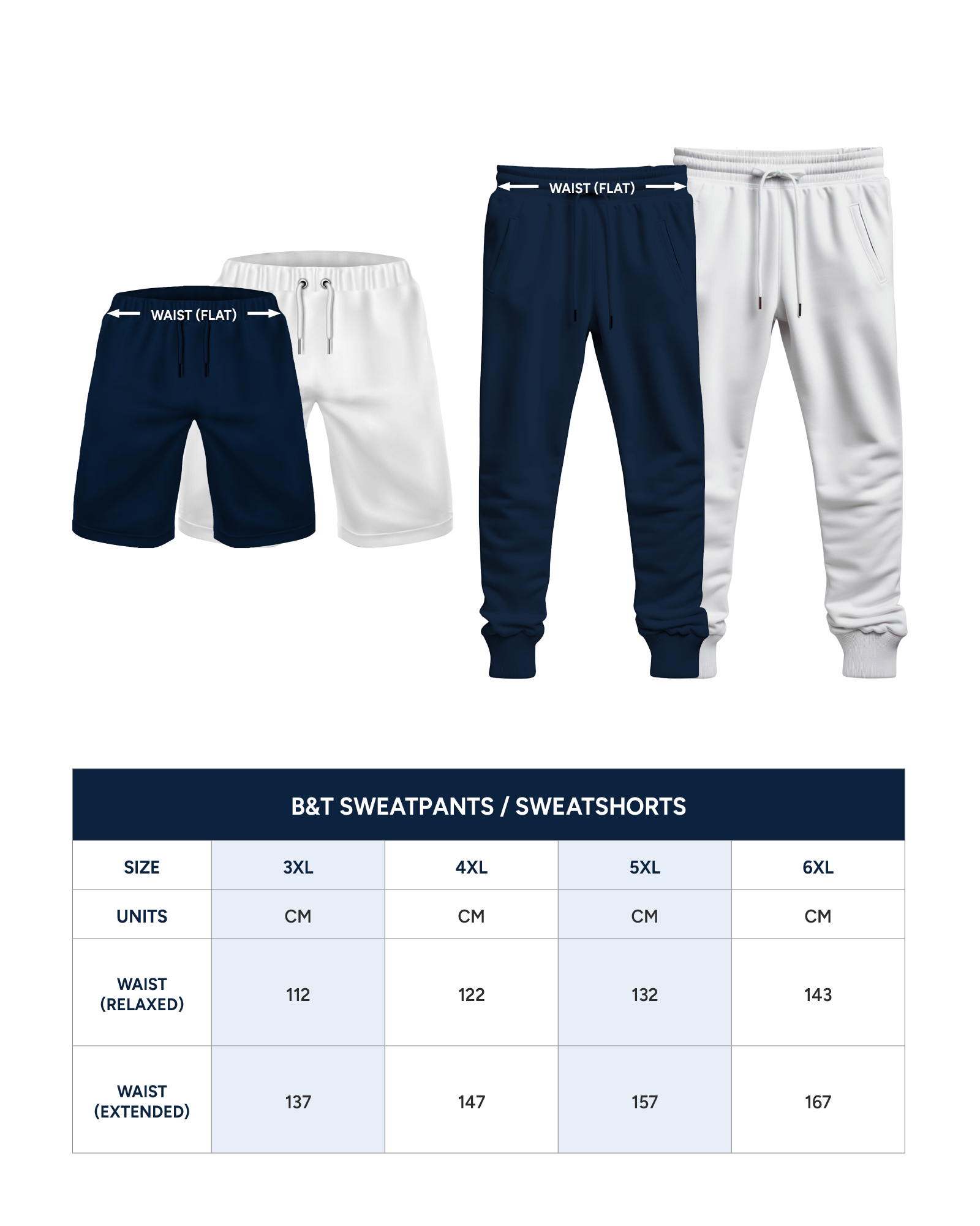 Big and Tall Sweats Size Guide