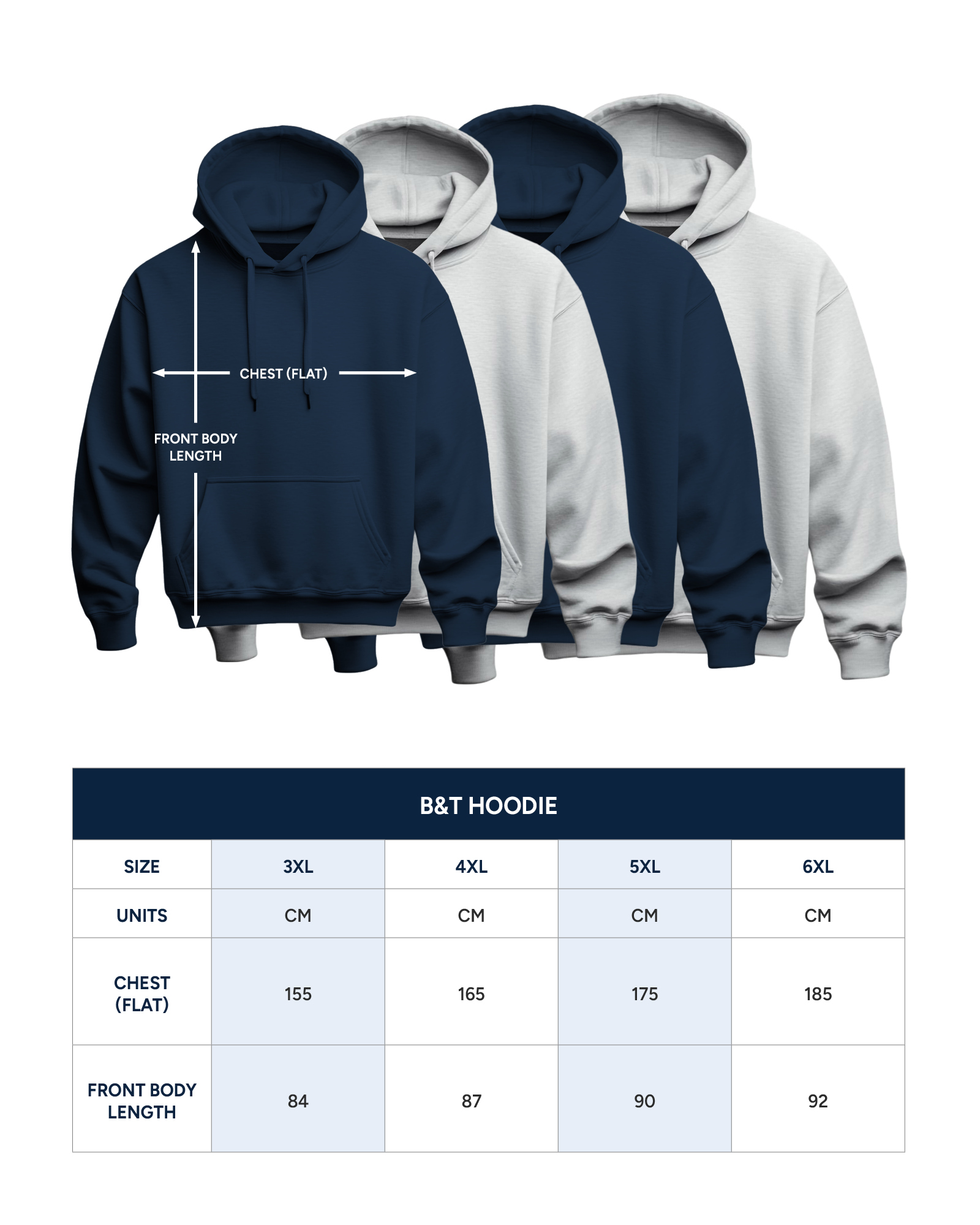 Big and Tall Hoodie Size Guide